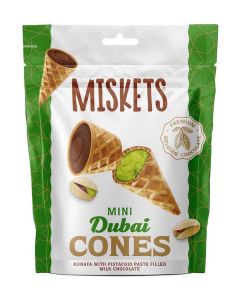 Miskets Belgian Milk Chocolate Filled Dubai Waffle Cones, 50 gr