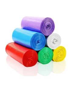 Garbage Bags 7 Roll 140 Pcs Trash Bags Plastic Disposable Bags Garbage Bags With Handles For Office, Kitchen, Bedroom Waste Multicolor Portable Bags, Wastebasket Bags 46X63CM
