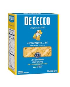 De Cecco Orecchiette No 91 Pasta 16 Oz Authentic Slow Dried Made with Durum Wheat Versatile Pasta for Sauces Recipes Made in Italy