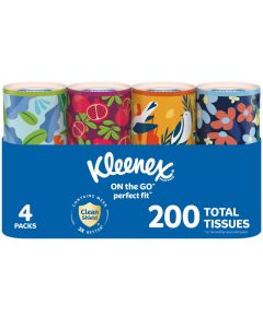 Kleenex Perfect Fit Facial Tissues 4 Cannisters 50 Tissues per Can 2Ply 200 Total Packaging May Vary