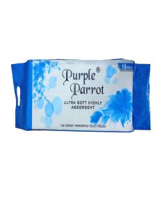 Purple Parrot Super Soft Toilet Paper - 220Sheets x 2 Ply, Pack of 10 Rolls / Cushiony soft Toilet Paper is perfect for your family's personal hygiene and health
