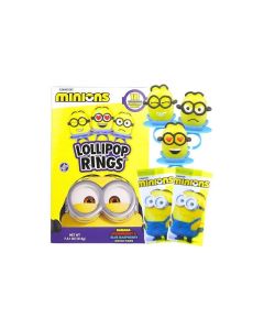Minions Lollipop Rings Individually Wrapped Candy for Birthday Party Favors Assorted Flavors and Characters 18 Suckers