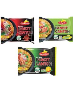 Lucky Me! Instant Pancit Canton Variety Pack - 30 Noodles with Citrus Kalamansi, Chilimansi, and Hot Chili Flavors