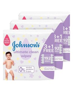 Johnson's Baby Clean Wipes 12 Packs of 48 wipes 576 Wipes
