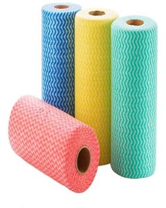 Shopfleet Kitchen Towel Roll for Kitchen / 80 Reusable Sheets Per Roll/ Kitchen Cloth / (Pack of 2, Multicolor)