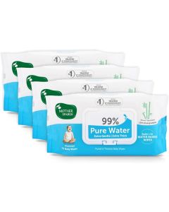 Mother Sparsh Unscented 99% Pure Water Baby Wipes, 72 Count (Pack of 4)