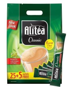 Alitea Classic Karak Chai / 3 in 1 instant Tea Premix, From Malaysia (20g x 30 Sachets) 600g