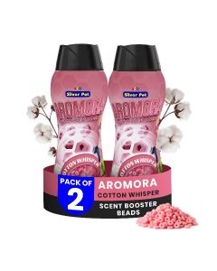 Aromora Fabric Deodorizer Cotton Whisper - Pack of 2 - Laundry Perfume In-Wash Scent Booster Beads 300g , Refreshing Long-Lasting Laundry Fragrance, Suitable for Use with Fabric Softeners and Detergents