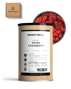 AWAFI MILL Dried Cranberries / Tart-Sweet, Soft-Chewy Berries for Salads, Oatmeal, Baking, Trail Mix and Yogurt / Vibrant Color • Pantry Fruit - 500 g / 17.6 Oz