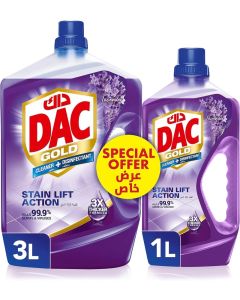 DAC Gold Disinfectant Multi-Purpose Cleaner, Lavender, 3 + 1 L