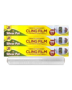 Premium Polyethylene Cling Film – Promo Pack(2+1) – 30 cm x 100 cm – Durable, Food-Grade Wrapping Roll for Freshness, Storage, and Wrapping
