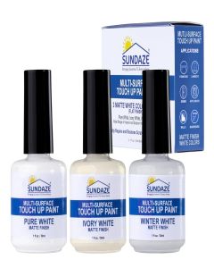 Sundaze Matte White Touch-Up Paint Pen Kit - Wall, Kitchen Cabinet, Furniture, Wood Door Touch Up - 3 Color Shades, Instantly Repair & Restore Scratches, Chips, Stains - Mix to Perfect Color Match