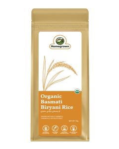 Homegrown Organic Basmati Biryani Rice 1kg / Extra-Long Grain, Naturally Aged Premium Basmati / Aromatic, Fluffy & Non-Sticky / Ideal for Biryani, Pulao & Daily Cooking / No Additives