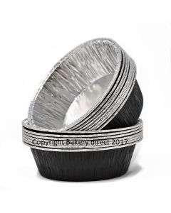 Bakery Direct 130 Round Aluminium foil Pie foilsDishes in 5 Colours Black