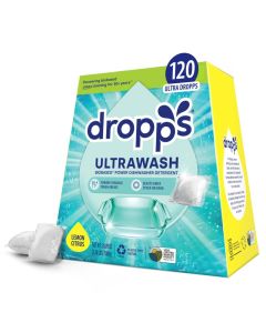 Dropps UltraWash Dishwasher Pods Lemon Citrus 120 Count Biobased Power Deep Clean Dishwasher Detergent Tablets for Sparkling Shiny Dishes No Rinse Aid or PreWash Needed Dishwashing Pods