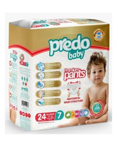 Predo Baby Premium Diaper Pants, Size 7 - 24 Pieces
