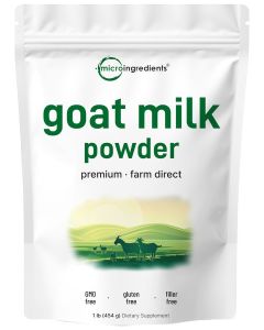 Micro Ingredients Goat Milk Powder, 1 Lb / Grass-Fed Australian Source / Pure, Easily Digested Formula / High in Protein, Calcium & Probiotics / Non-GMO, Gluten-Free, Pet Friendly