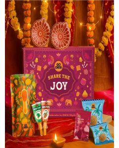 GO DESi Bhai Dooj Gift Box/ Share the Joy Gift Set for Brother Sister / Coconut Laddu / DESi POPz: Tangy Imli, Real Aam, Kaccha Aam / Meetha Paan / Diwali Gifts for Family and Friends