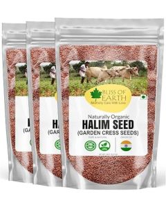 Bliss of Earth Halim Seeds 1 Kg (Pack of 3)/ Garden Cress Seeds (Aliv Seeds) / Iron Rich Natural Superfood / Supports Energy, Hair Growth, Weight Loss, & Digestion / Edible Seeds for Daily Nutrition