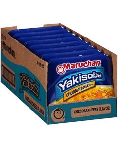 Maruchan Yakisoba Cheddar Cheese Flavor StirFried Japanese Instant Ramen Noodles High Protein Microwavable Meal 396 Oz 8 Pack