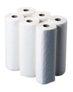 Kitchen White Tissue Roll 4 Ply Pack of 6