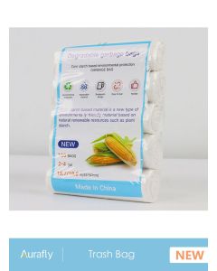 Environmentally Friendly Biodegradable Garbage Bags 45x50cm (5 Rolls, 100 Pcs), Thickened Garbage Bags, Suitable For Home, Kitchen, Restaurant and Office Garbage Bags White