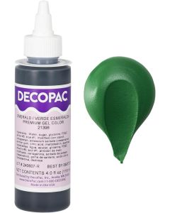 DecoPac Emerald Trend Premium Gel Color for Cake Decorations - 4 Fl Oz, Edible Food Coloring in Emerald Green