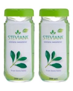 Steviana Natural Stevia Sweetener from Stevia Leaves, Zero Calorie, 2 x 200g Jars (400g Total)