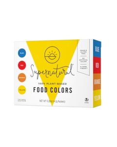 Supernatural PlantBased Food Coloring Blue Red Orange Yellow Natural Food Dye Powders HyperConcentrated Vegan No Artificial Dyes 4 Packets