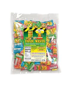 TOXIC WASTE Hazardously Sour Candy Apple Watermelon Lemon Blue Raspberry Black Cherry Flavors 1 lb Bag