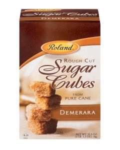 Roland Foods Demerara Rough Cut Brown Sugar Cubes, Sugar in the Raw, 35.2 Oz