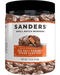 Sanders Milk Chocolate Sea Salt Caramel Pecan Clusters - 18 oz Tub