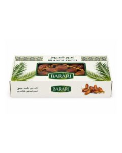 Barari Fresh Deglet Noor Branch Dates 500g / Premium Dates on Stem / Naturally Sweet Whole Dates / Gift Box