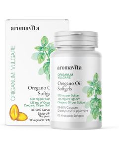 Aromavita Organic Oregano Oil Capsules Extra Strength with 8690 Carvacrol Immune Digestive Support Natural Antioxidant Vegan Herbal Supplement Greek Fast Absorption 60 Capsules