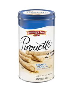 Pepperidge Farm Pirouette Cookies French Vanilla Flavored Crme Filled Wafers 135 Oz Tin