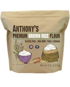 Anthonys Brown Rice Flour 5 lb Gluten Free Non GMO Product of USA Vegan