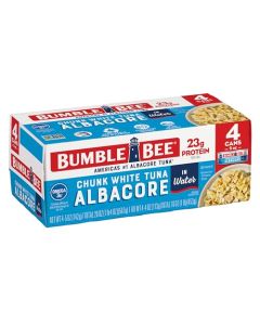 Bumble Bee Chunk White Albacore Tuna in Water 5 oz Can Pack of 4 Wild Caught Tuna 23g Protein per Serving High in Omega3s NonGMO Project Verified Gluten Free Kosher