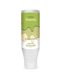 EATALIAN by AMZ BETTER Pistachio Flavoured Topping, Sweet Protein Cream in 500 gr Squeezer, Made in Italy, Pistachio Sauce Ideal for Decorating Ice Cream, Desserts and Dubai Chocolate