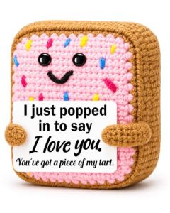 XgiftCreat Gifts for Girlfriend Her Birthday National Girlfriends Sweetest Day Anniversary Cute Crochet Pastry Tart for Wife Women Men Fiance Couple Wedding I Love You Romantic Long Distance Gift