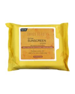 OIL FREE SUNSCREEM WIPES WITH APLLE & HONEY EXTRACT TRIPLE FUNCTION WITH CLEANIN G TONERF AND CREME 25 PCS