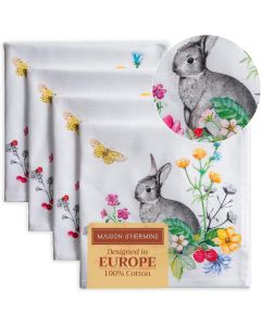 Maison d Hermine Cloth Napkins Set of 4 100 Cotton Everyday Reusable Square Napkins Cloth Washable Dinner Party Wedding Restaurant SpringSummer Printemps 20 x 20