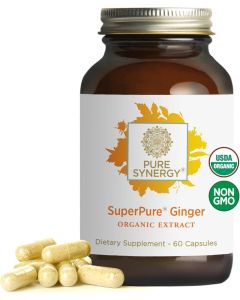 PURE SYNERGY SuperPure Ginger Extract Ginger Root Extract Capsules Organic Ginger Powder Digestion Supplement for Stomach and Joint Support 60 Capsules
