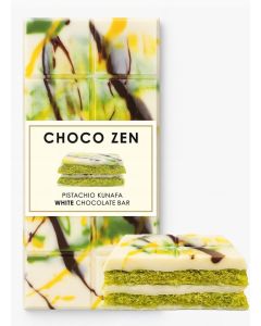 Choco Zen Premium Pistachio Kunafa White Chocolate Bar 100g