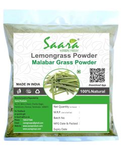 Saara HERBAL FRESH Lemongrass leaves Powder 450g Cymbopogon Citratus Bhutruna Hari Chhay Malabar grass powder 450g pack of 4 x 100g Pack of 1 X 50g