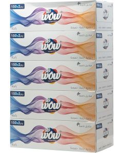 WOW Facial Comfort 150 x 2 Ply Tissue - 5-Box