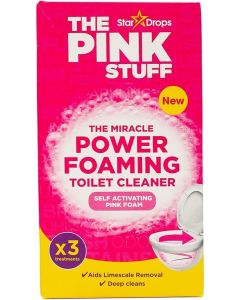 The Pink Stuff Miracle Power Foaming Toilet Cleaner, Deep Cleaning Foam, Removes Dirt and Limescale, Fresh Scent, 3 Treatments