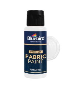 BLUEBIRD Fabric Paint White 34 Fl Oz Permanent Fabric Paints for Valentines Decor Clothes Furniture Upholstery
