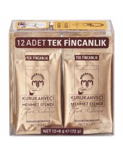 KURUKAHVECI MEHMET EFENDI Turkish Coffee 100 Arabica Finely Roasted Ground Coffee for Cezve Rich Aroma Medium Authentic Turkish Coffee Tradition Since 1871 021 OZ 6 Gr Pack of 12