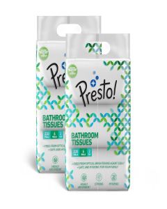 Amazon Brand - Presto! 2 Ply Toilet Tissue Paper / 2760 Pulls / 230 Pulls X 12 Packs / 100% Natural Virgin Cellulose Fiber