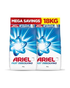 Ariel Detergent Powder, Pack Of 2 x 9kg Blue